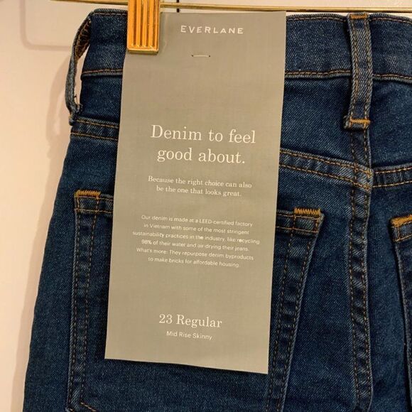 Everlane Jeans Mid Rise Skinny Medium Wash Ankle Length Size 23 New - Picture 10 of 10